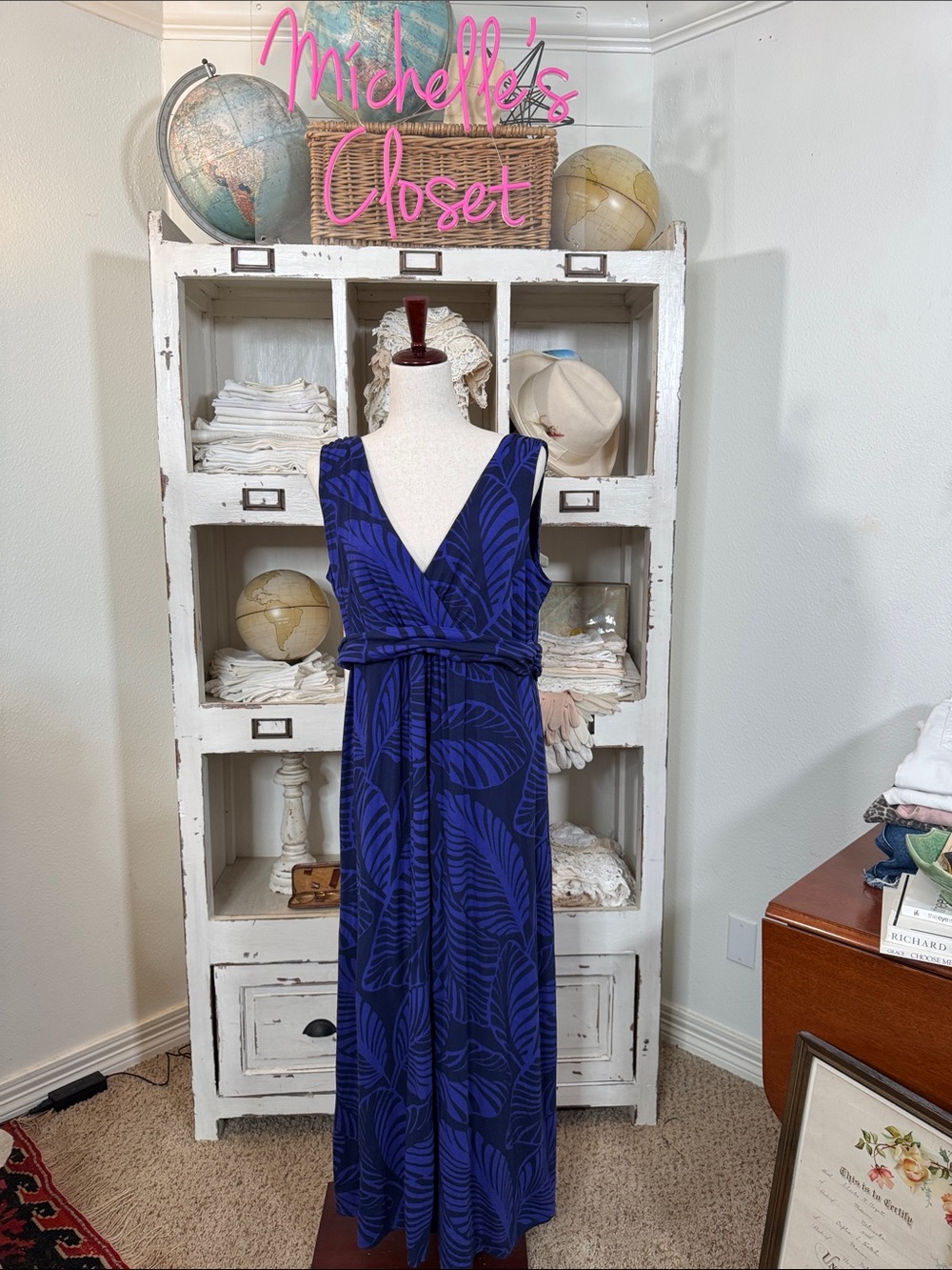 Boden Maxi Dress—Purple/Cobalt & Navy